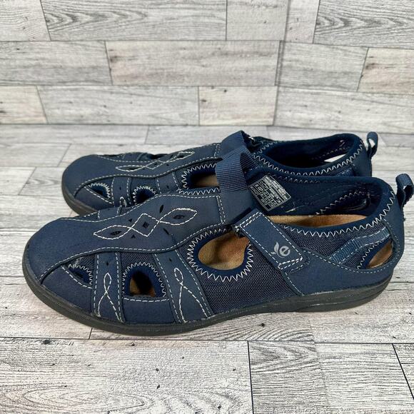 Earth Origins Shoes Womens Size 10 Navy Eliah Mary Jane Comfort Sandals Walking - Picture 5 of 15